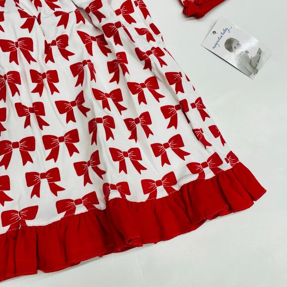 NWT Magnolia Baby Size 4 Red Bows Dress - Picture 5 of 6